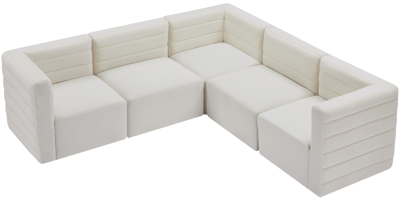 Quincy Cream Velvet Modular Sectional