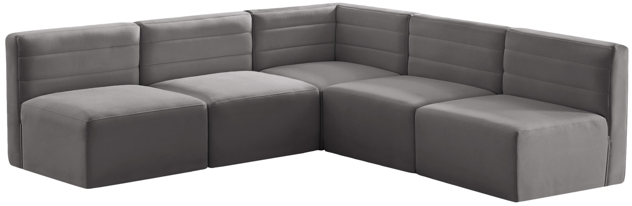 Quincy Grey Velvet Modular Sectional