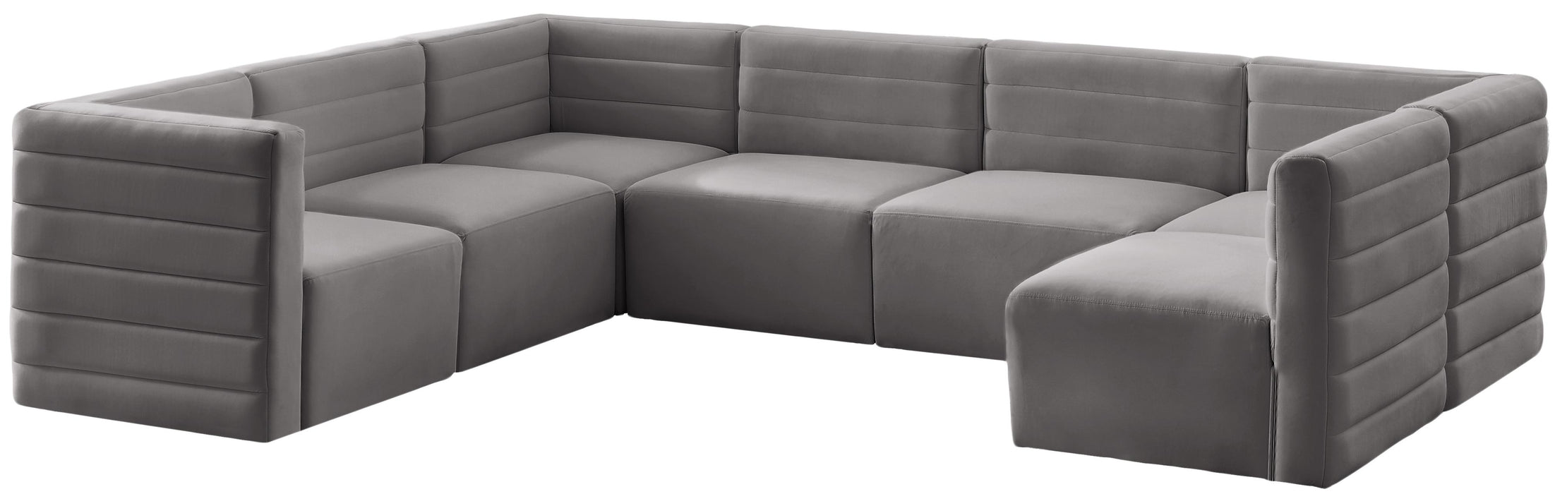 Quincy Grey Velvet Modular Sectional