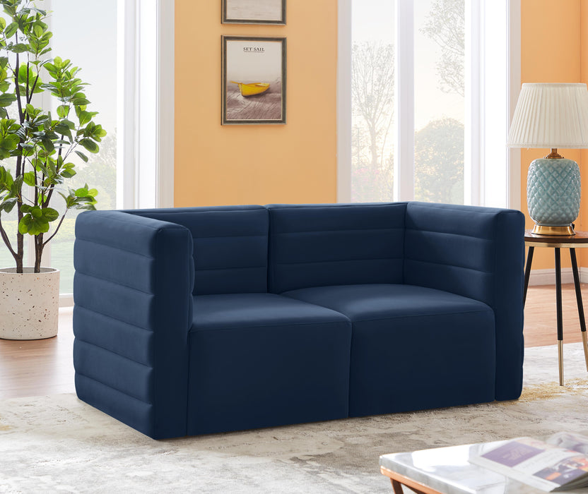 Quincy Navy Velvet Modular Sofa