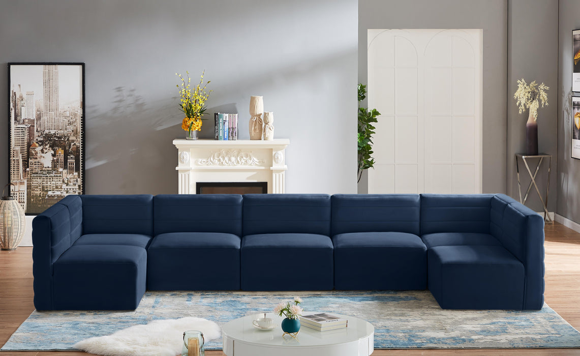 Quincy Navy Velvet Modular Sectional