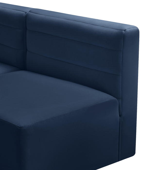 Quincy Navy Velvet Modular Armless Chair