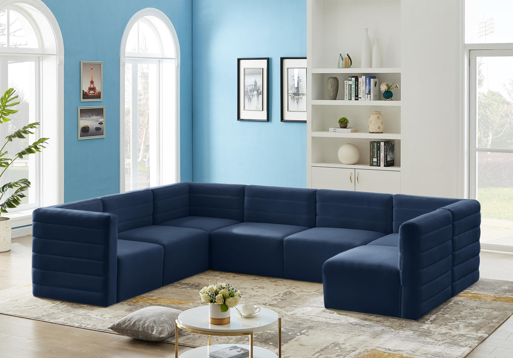 Quincy Navy Velvet Modular Sectional