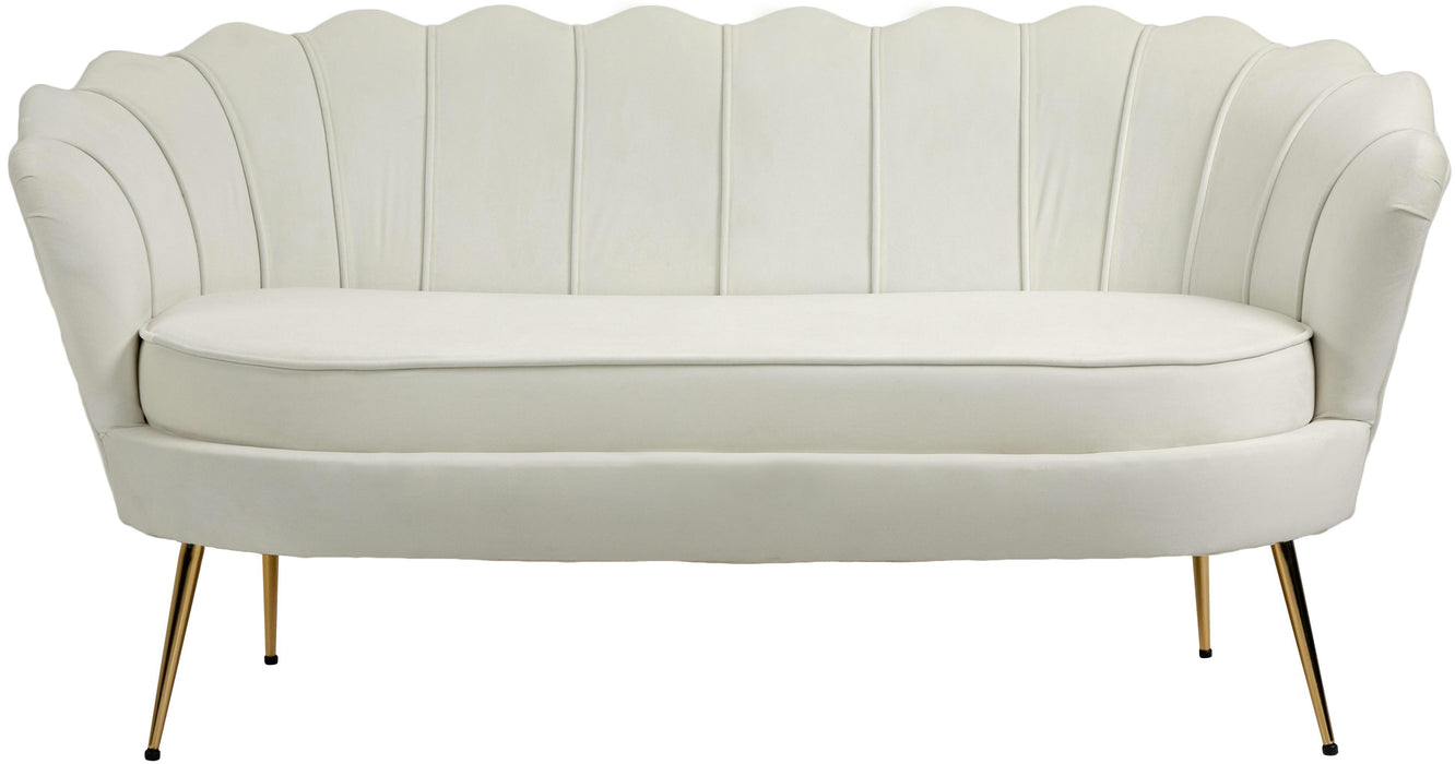 Gardenia Cream Velvet Loveseat