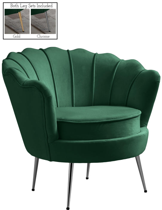 Gardenia Green Velvet Chair