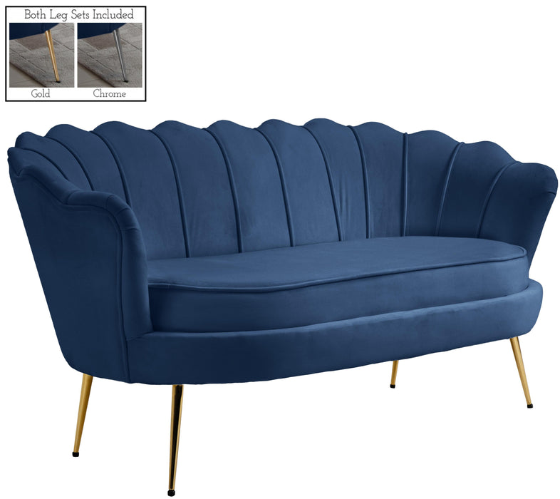 Gardenia Navy Velvet Loveseat image