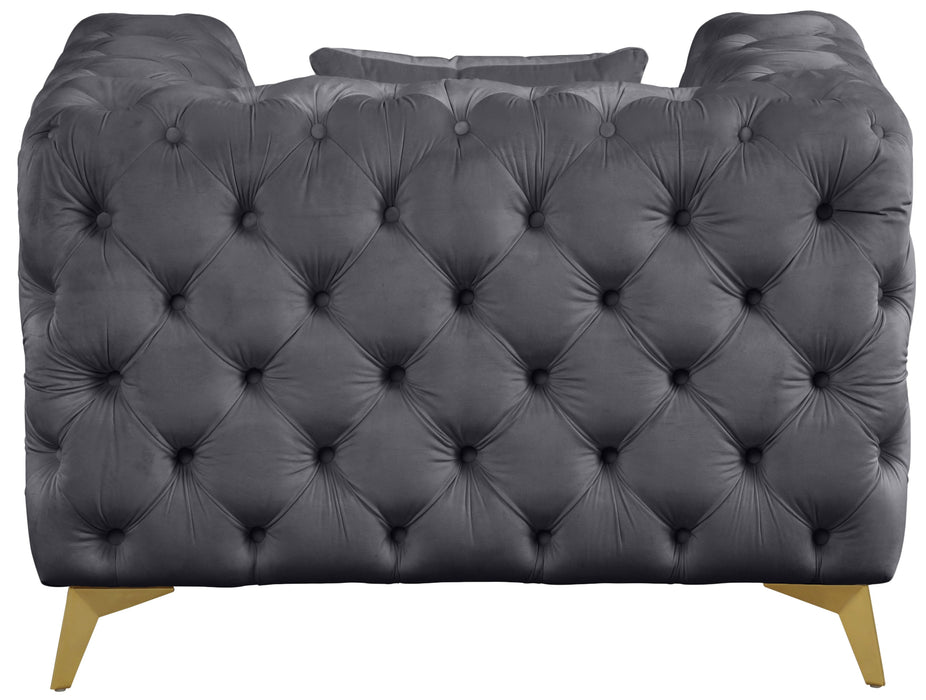 Kingdom Grey Velvet Chair