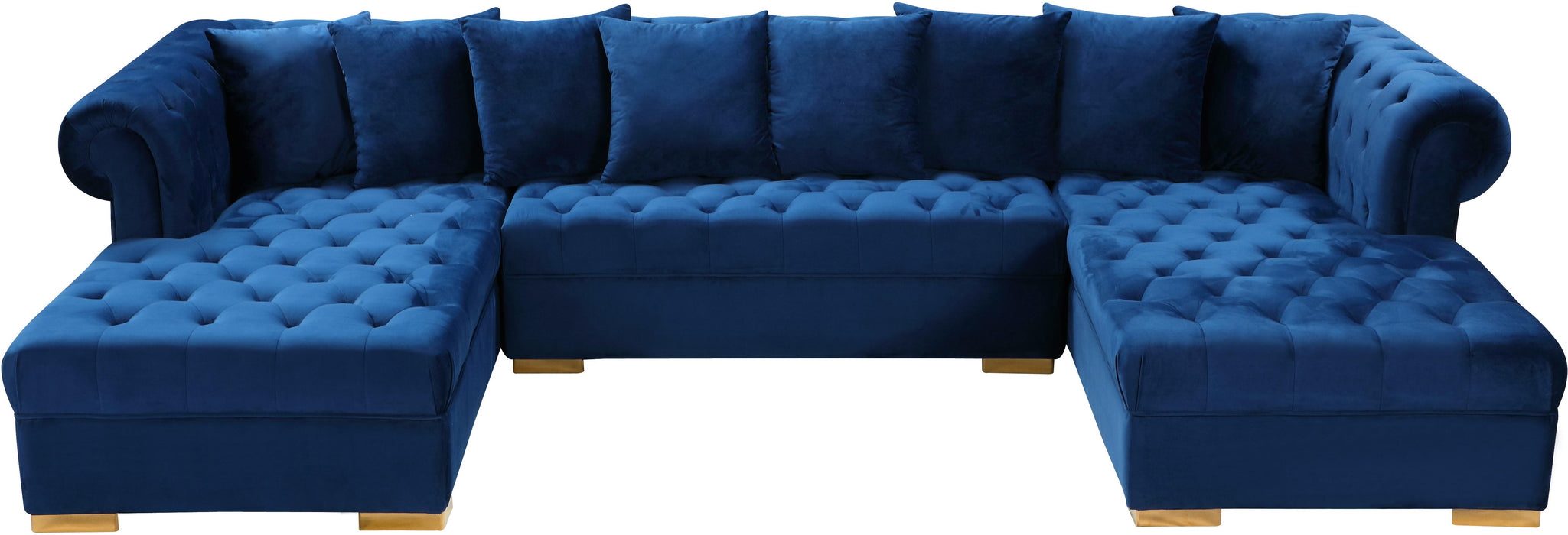 Presley Navy Velvet 3pc. Sectional