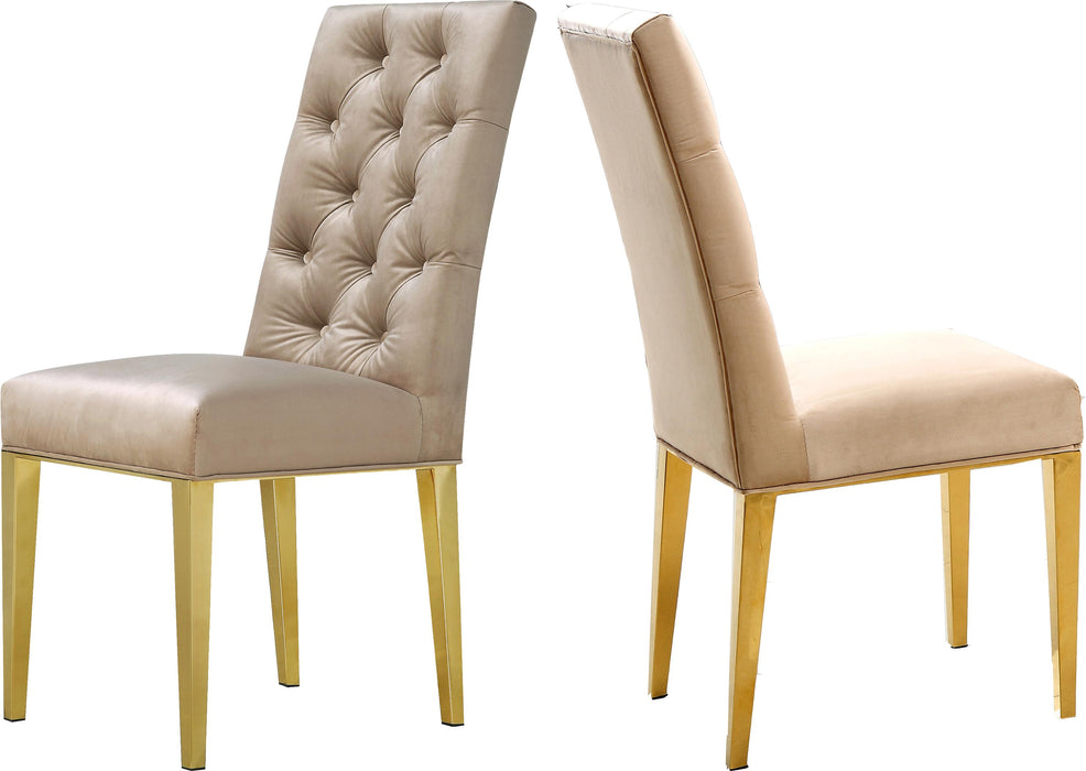 Capri Beige Velvet Dining Chair image