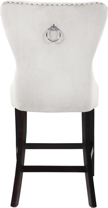 Nikki Cream Velvet Stool