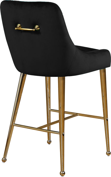 Owen Black Velvet Stool