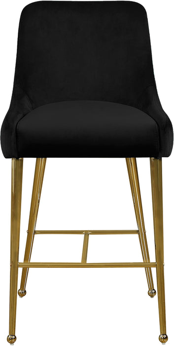 Owen Black Velvet Stool