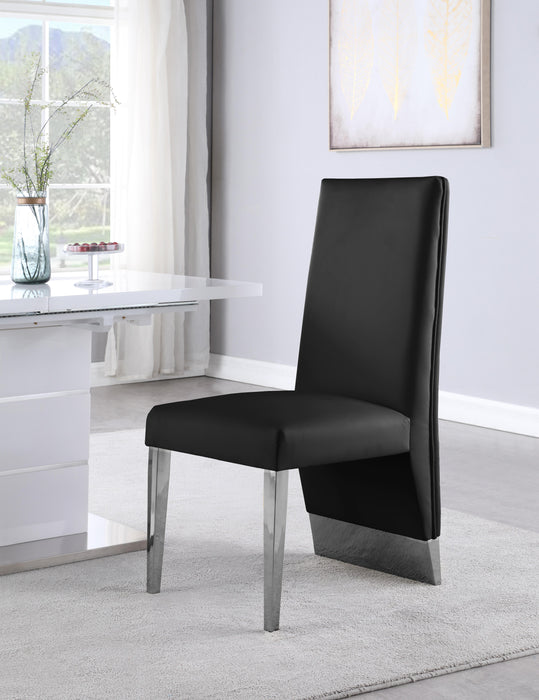 Porsha Black Faux Leather Dining Chair