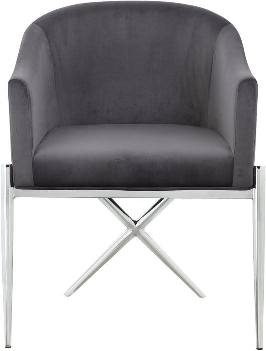 Xavier Grey Velvet Dining Chair