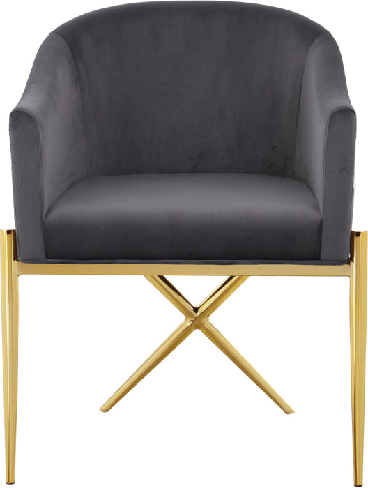 Xavier Grey Velvet Dining Chair