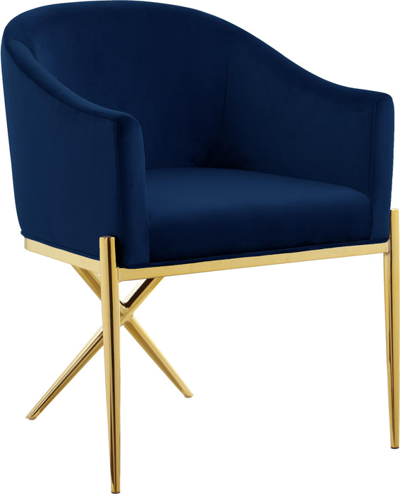 Xavier Navy Velvet Dining Chair