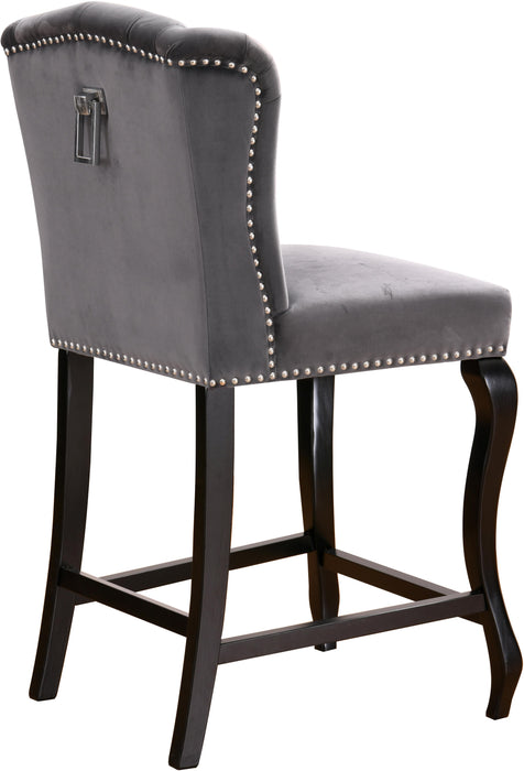 Suri Grey Velvet Stool