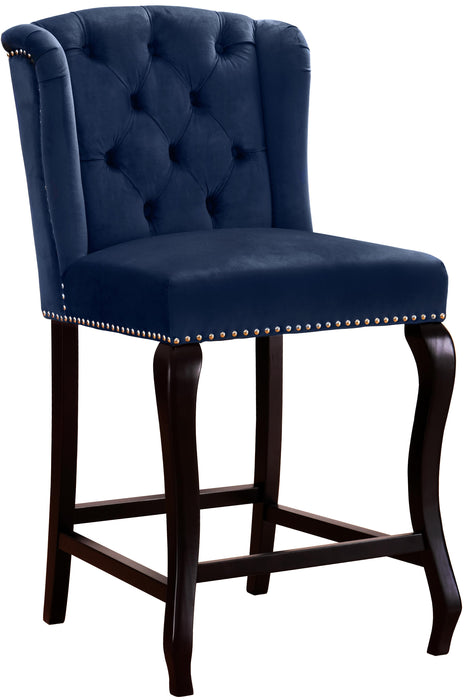 Suri Navy Velvet Stool