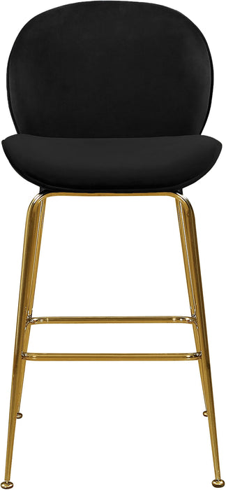 Paris Black Velvet Stool