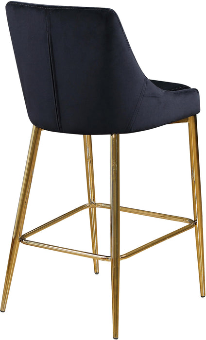 Karina Black Velvet Stool