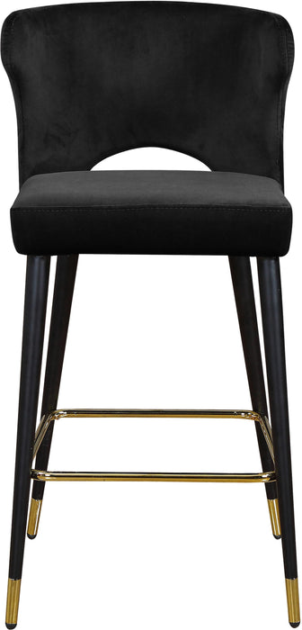 Kelly Black Velvet Stool