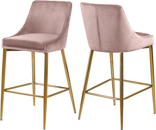 Karina Pink Velvet Stool image