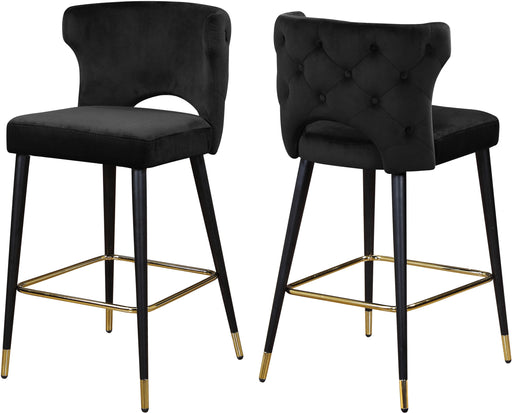 Kelly Black Velvet Stool image