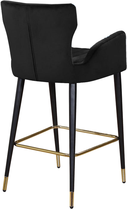 Luxe Black Velvet Stool