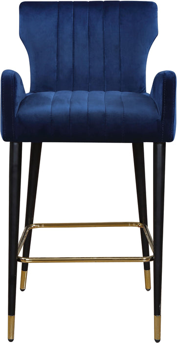 Luxe Navy Velvet Stool