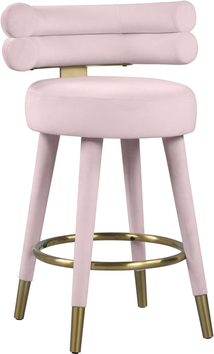 Fitzroy Pink Velvet Counter Stool