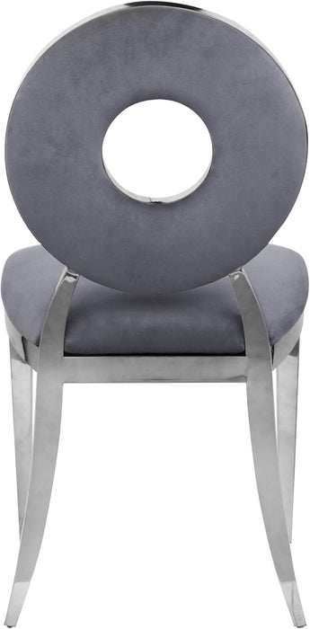 Carousel Grey Velvet Dining Chair