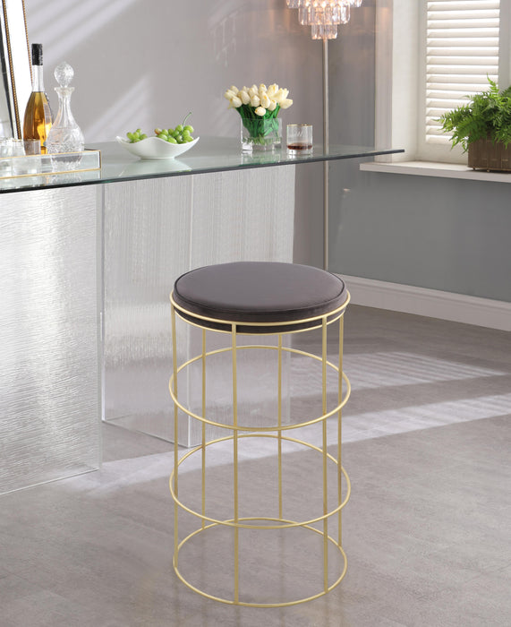 Rebar Grey Velvet Counter Stool