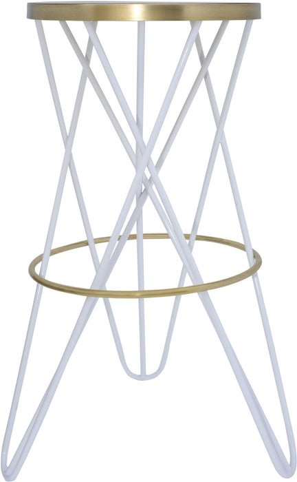 Mercury White / Gold Bar Stool