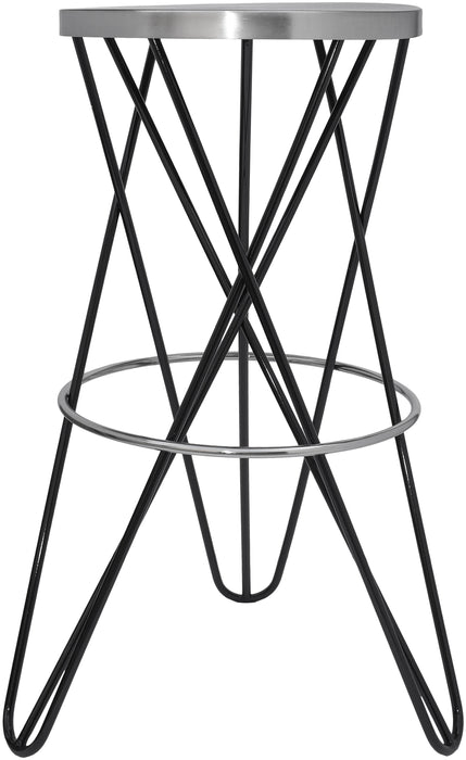 Mercury Black / Silver Bar Stool