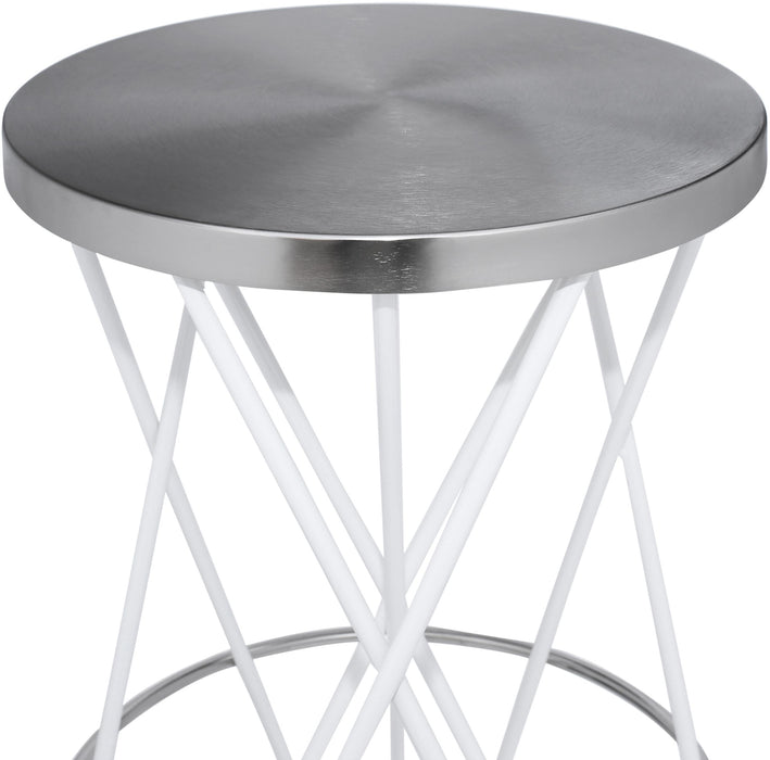 Mercury White / Silver Bar Stool