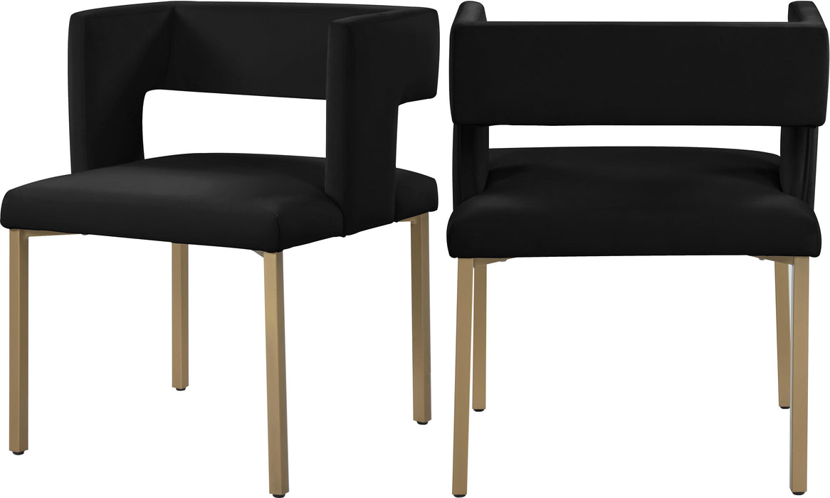 Caleb Black Velvet Dining Chair image