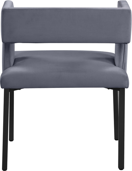 Caleb Grey Velvet Dining Chair