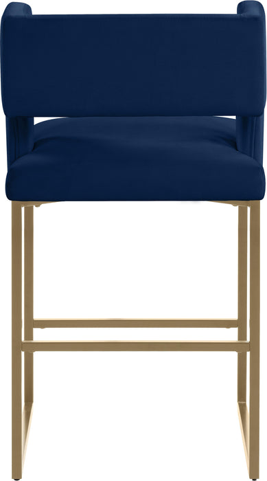 Caleb Navy Velvet Counter Stool