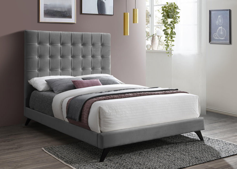 Elly Grey Velvet King Bed