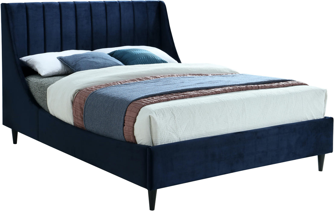 Eva Navy Velvet Full Bed image