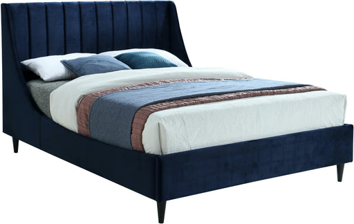 Eva Navy Velvet Full Bed image