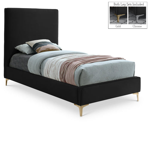 Geri Black Velvet Twin Bed image