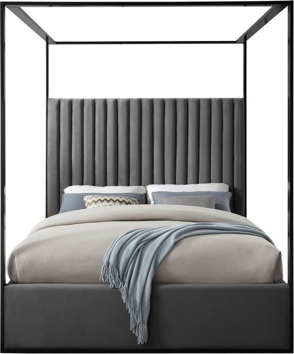 Jax Grey Velvet King Bed