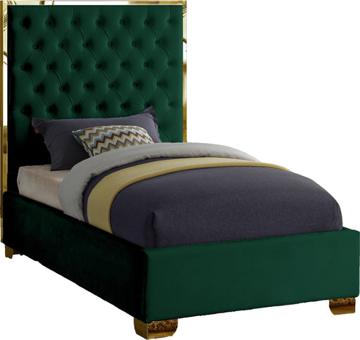 Lana Green Velvet Twin Bed image