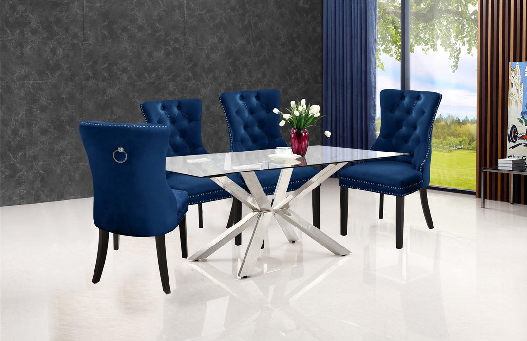 Nikki Navy Velvet Dining Chair