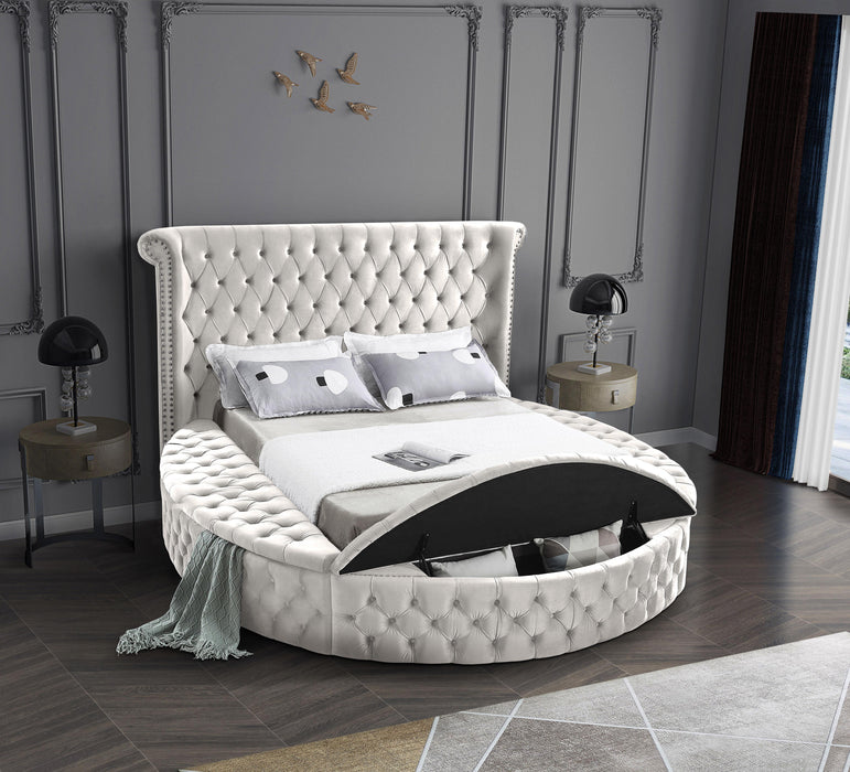 Luxus Cream Velvet Full Bed (3 Boxes)