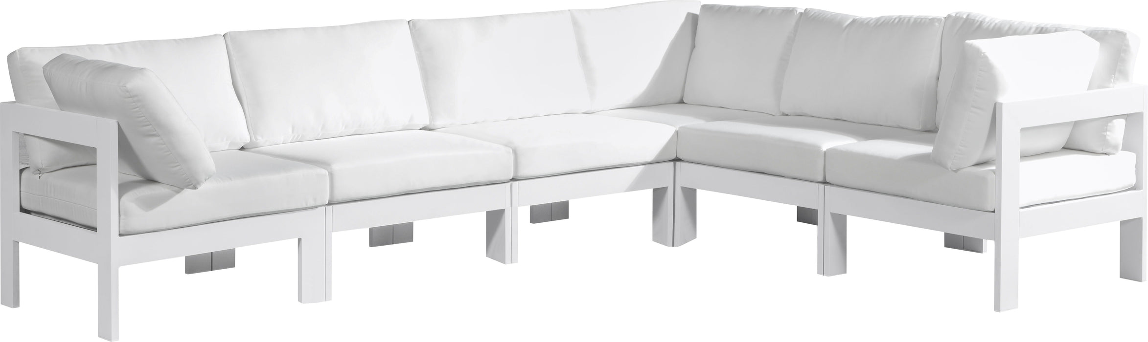 Nizuc - Outdoor Patio Modular Sectional 6 Piece - White - Metal