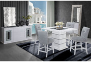 Monaco - 5 Piece Dining Room Set (Bar Table & Four Bar Stools) - Light Gray / White