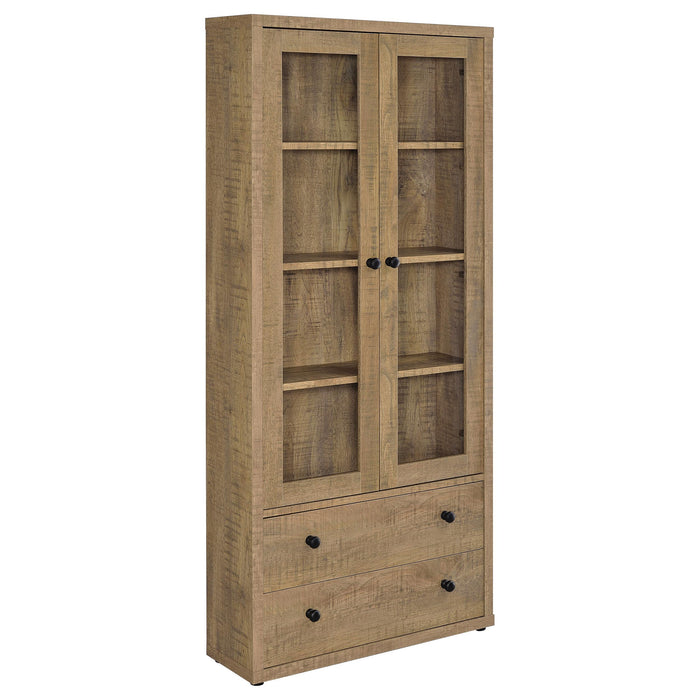 Hawthorne - 4-Shelf Glass Door Tall Cabinet With Drawers