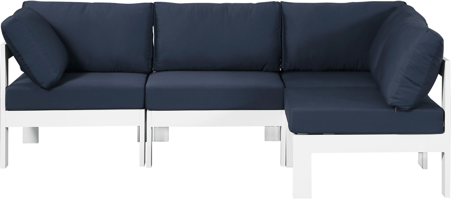 Nizuc - Outdoor Patio 4 Piece Modular Sectional With White Frame